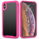 For iPhone XS / X Transparent Series Frame TPU + PC Dust-proof Scratch-proof Drop-proof Protective Case(Rose Red) - 1