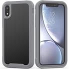 For iPhone XR Transparent Series Frame TPU + PC Dust-proof Scratch-proof Drop-proof Protective Case(Grey) - 1