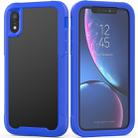 For iPhone XR Transparent Series Frame TPU + PC Dust-proof Scratch-proof Drop-proof Protective Case(Blue) - 1