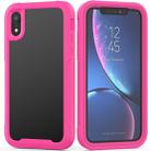 For iPhone XR Transparent Series Frame TPU + PC Dust-proof Scratch-proof Drop-proof Protective Case(Rose Red) - 1