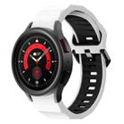 For Samsung Galaxy Watch5 Pro Wave Two Color Silicone Watch Band(White Black) - 1