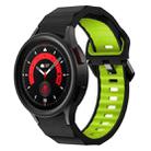 For Samsung Galaxy Watch5 Pro Wave Two Color Silicone Watch Band(Black Green) - 1