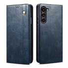 For Samsung Galaxy S23 5G Oil Wax Crazy Horse Texture Leather Phone Case(Blue) - 1