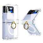 For Samsung Galaxy Z Flip4 GKK MagSafe Airbag Hinge Shockproof Phone Case with Ring Holder(Transparent) - 1