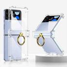 For Samsung Galaxy Z Flip4 GKK Airbag Hinge Shockproof Phone Case with Ring Holder(Transparent) - 1