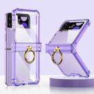 For Samsung Galaxy Z Flip4 GKK Airbag Hinge Shockproof Phone Case with Ring Holder(Purple) - 1