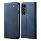 For Samsung Galaxy S23 5G Denim Texture Leather Phone Case(Blue) - 1
