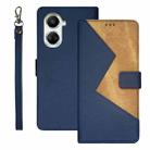 For Huawei nova 10 SE idewei Two-color Splicing Leather Phone Case(Blue) - 1