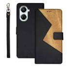 For Huawei nova 10 SE idewei Two-color Splicing Leather Phone Case(Black) - 1