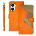 For Huawei nova 10 SE idewei Two-color Splicing Leather Phone Case(Orange) - 1