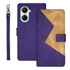 For Huawei nova 10 SE idewei Two-color Splicing Leather Phone Case(Purple) - 1