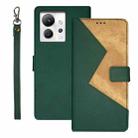 For Infinix Zero Ultra 5G idewei Two-color Splicing Leather Phone Case(Green) - 1