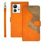 For Infinix Zero Ultra 5G idewei Two-color Splicing Leather Phone Case(Orange) - 1