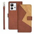 For Infinix Zero Ultra 5G idewei Two-color Splicing Leather Phone Case(Brown) - 1