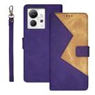 For Infinix Zero Ultra 5G idewei Two-color Splicing Leather Phone Case(Purple) - 1