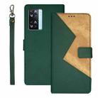 For OPPO A77s idewei Two-color Splicing Leather Phone Case(Green) - 1