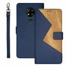 For Oukitel C19 Pro idewei Two-color Splicing Leather Phone Case(Blue) - 1