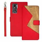 For ZTE Axon 30S idewei Two-color Splicing Leather Phone Case(Red) - 1