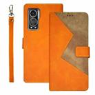 For ZTE Axon 30S idewei Two-color Splicing Leather Phone Case(Orange) - 1