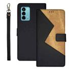 For ZTE Blade A72 4G idewei Two-color Splicing Leather Phone Case(Black) - 1