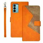 For ZTE Blade A72 4G idewei Two-color Splicing Leather Phone Case(Orange) - 1