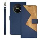 For Honor X40 GT idewei Two-color Splicing Leather Phone Case(Blue) - 1