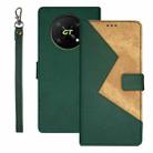 For Honor X40 GT idewei Two-color Splicing Leather Phone Case(Green) - 1
