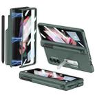 For Samsung Galaxy Z Fold3 5G GKK Full Coverage Magnetic Fold Hinge Shockproof Phone Case with Pen Slots(Green) - 1