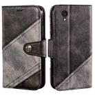 For Alcatel 1 Ultra idewei Color Contrast Retro Texture Leather Phone Case(Black) - 1