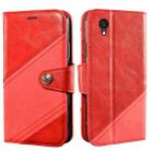 For Alcatel 1 Ultra idewei Color Contrast Retro Texture Leather Phone Case(Red) - 1