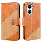 For Huawei nova 10 SE idewei Color Contrast Retro Texture Leather Phone Case(Orange) - 1