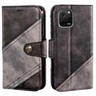 For Huawei nova Y61 4G idewei Color Contrast Retro Texture Leather Phone Case(Black) - 1