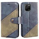 For Huawei nova Y61 4G idewei Color Contrast Retro Texture Leather Phone Case(Blue) - 1