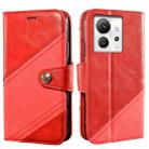 For Infinix Zero Ultra 5G idewei Color Contrast Retro Texture Leather Phone Case(Red) - 1