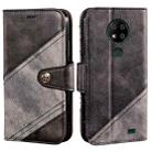 For Oukitel C19 Pro idewei Color Contrast Retro Texture Leather Phone Case(Black) - 1