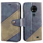 For Oukitel C19 Pro idewei Color Contrast Retro Texture Leather Phone Case(Blue) - 1