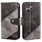 For Realme 10 5G idewei Color Contrast Retro Texture Leather Phone Case(Black) - 1