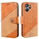 For Realme 10 5G idewei Color Contrast Retro Texture Leather Phone Case(Orange) - 1