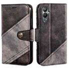 For Tecno Pova 4 idewei Color Contrast Retro Texture Leather Phone Case(Black) - 1