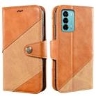 For ZTE Blade A72 4G idewei Color Contrast Retro Texture Leather Phone Case(Orange) - 1