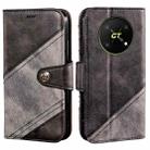 For Honor X40 GT idewei Color Contrast Retro Texture Leather Phone Case(Black) - 1