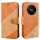 For Honor X40 GT idewei Color Contrast Retro Texture Leather Phone Case(Orange) - 1