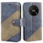 For Honor X40 GT idewei Color Contrast Retro Texture Leather Phone Case(Blue) - 1