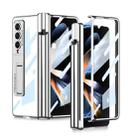 For Samsung Galaxy Z Fold4 GKK Magnetic Fold Hinge Shockproof Phone Case with Pen Slots(Silver) - 1