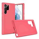 For Samsung Galaxy S23 Ultra 5G 3 in 1 Solid Color Shockproof Protective Phone Case(Rose Red) - 1