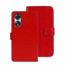 For OPPO A58 5G idewei Crazy Horse Texture Leather Phone Case(Red) - 1