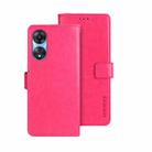 For OPPO A58 5G idewei Crazy Horse Texture Leather Phone Case(Rose Red) - 1