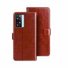 For OPPO A77s idewei Crazy Horse Texture Leather Phone Case(Brown) - 1