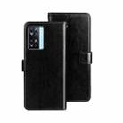 For OPPO A77s idewei Crazy Horse Texture Leather Phone Case(Black) - 1
