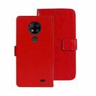 For Oukitel C19 Pro idewei Crazy Horse Texture Leather Phone Case(Red) - 1